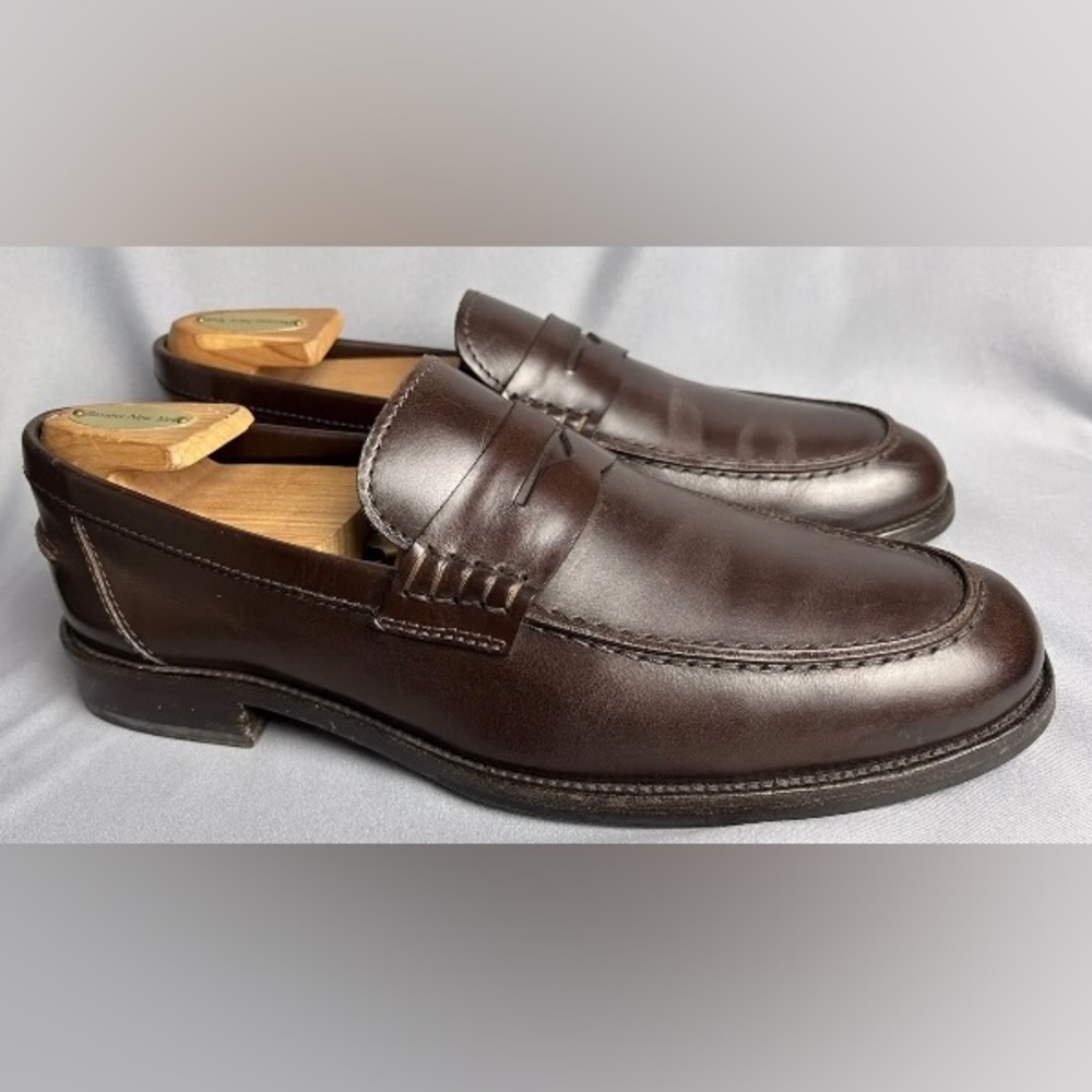 Lottusse Brown Leather Penny Loafers Shoes  Size 8.5 US